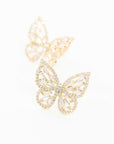 Crystal Butterfly Earrings Gold