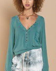 POL Plus Size Top in Teal