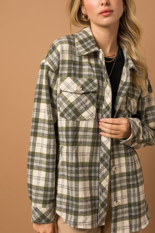 Gilli Plaid Oversized Shacket - Online Only