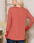 Front Twist Stripe Knit Top