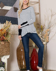 Front Twist Stripe Knit Top