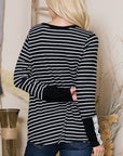 Front Twist Stripe Knit Top