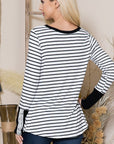 Front Twist Stripe Knit Top