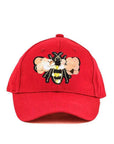 Large Sequin Embroidered Bee Patch Cotton Cap