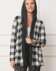 Buffalo Plaid Hooded Cardigan