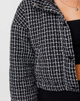 LE LIS Tweed Crop Puffer Jacket