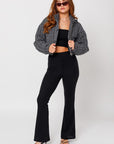 LE LIS Tweed Crop Puffer Jacket