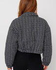 LE LIS Tweed Crop Puffer Jacket