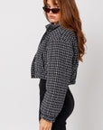 LE LIS Tweed Crop Puffer Jacket