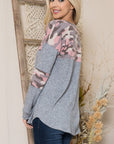 Camouflage Contrast Sweater Knit