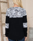 Camouflage Contrast Sweater Knit