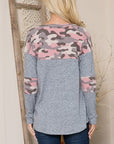 Camouflage Contrast Sweater Knit