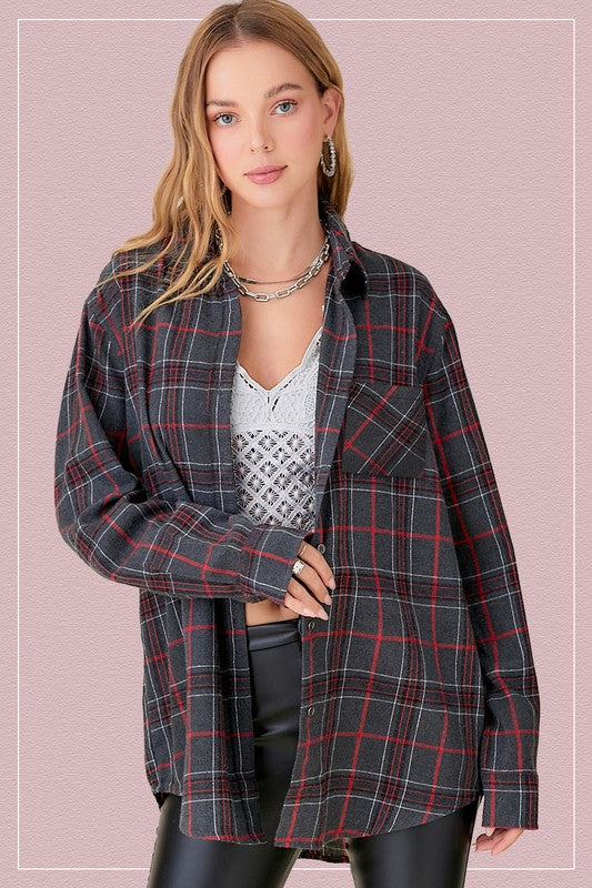 Encore Plaid Shirt by La Miel - Online Only