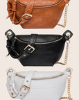 Twist Tassel Zipper Sling Chain Crossbody Bag