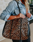 Julia Rose The Emma- Leopard Neoprene Bag