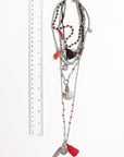 Leto Accessories Feather Fringe Multi-Layered Necklace