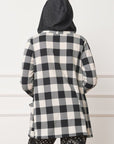 Plus Buffalo Plaid Hooded Cardigan