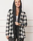 Plus Buffalo Plaid Hooded Cardigan