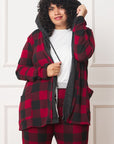 Plus Buffalo Plaid Hooded Cardigan