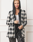 Plus Buffalo Plaid Hooded Cardigan