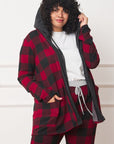 Plus Buffalo Plaid Hooded Cardigan