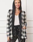 Plus Buffalo Plaid Hooded Cardigan