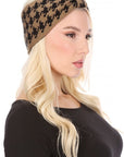 Houndstooth Bow Head Band