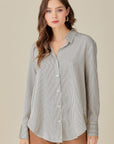 Mustard Seed Collar Striped Shirt - Online Only