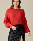 Mustard Seed Round Neck Cropped Sweater - My Pampered Life Seattle