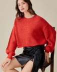 Mustard Seed Round Neck Cropped Sweater - Online Only