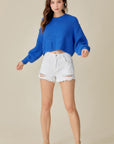 Mustard Seed Round Neck Cropped Sweater - Online Only