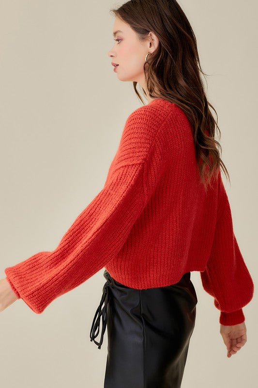 Mustard Seed Round Neck Cropped Sweater - Online Only