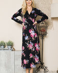 Floral Maxi Wrap Dress - Online Only