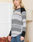 Textured Stripe Knit Top