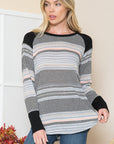 Textured Stripe Knit Top