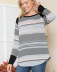 Textured Stripe Knit Top