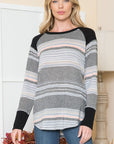 Textured Stripe Knit Top