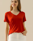 Ninexis Full Size V-Neck Short Sleeve T-Shirt