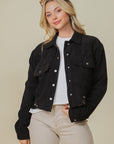 Zoey Distressed Corduroy Jacket by Timing