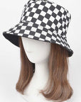 Reversible Checker Print Bucket Hat