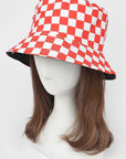 Reversible Checker Print Bucket Hat