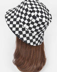 Reversible Checker Print Bucket Hat