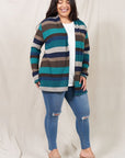 PLUS Stripe Elbow Patch Cardigan