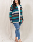 PLUS Stripe Elbow Patch Cardigan