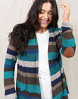 PLUS Stripe Elbow Patch Cardigan