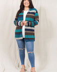 PLUS Stripe Elbow Patch Cardigan