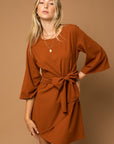 Gilli Kimono Sleeve Tie Wrap Dress - Online Only