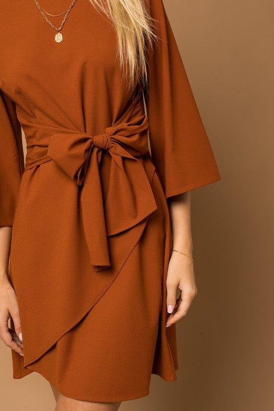 Gilli Kimono Sleeve Tie Wrap Dress - Online Only