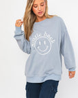 Le Lis Letter Embroidery Oversized Sweatshirt