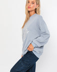 Le Lis Letter Embroidery Oversized Sweatshirt